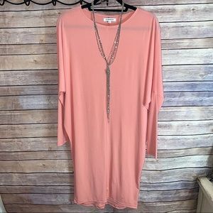 ASOS Pink Long Sleeve Cocoon Dress